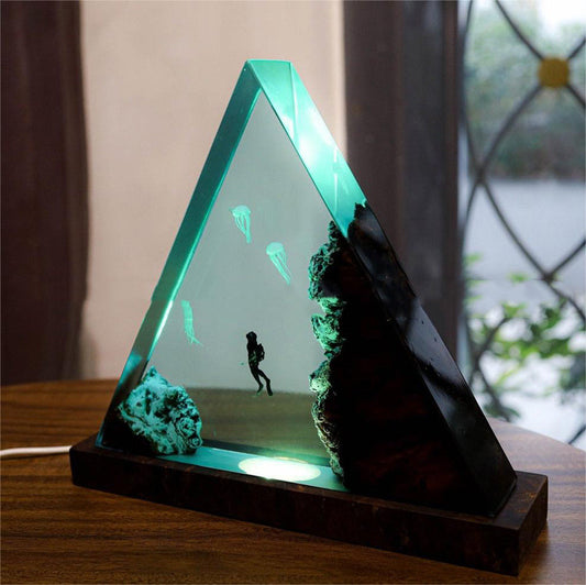 Ocean Glow Resin Lamp ✨