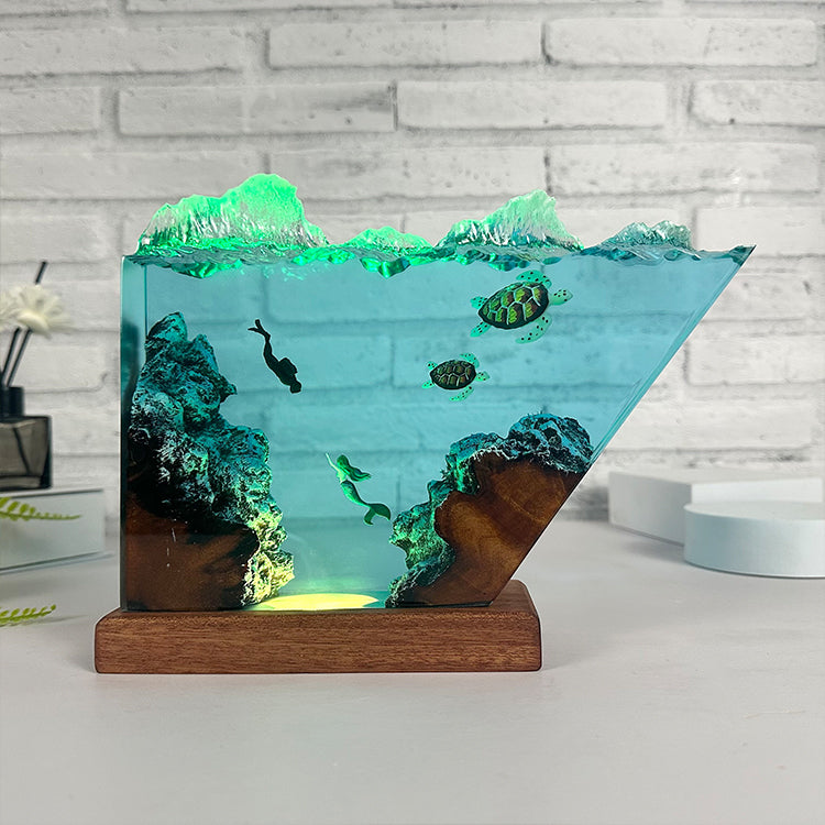 Deep Sea Mermaid Resin Lamp