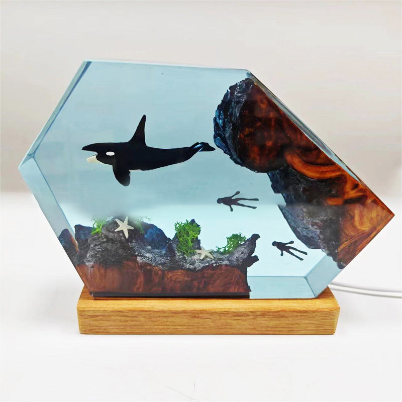 Killer Whale Resin Night Lamp