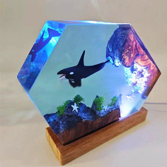 Killer Whale Resin Night Lamp