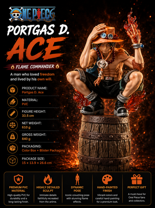 One Piece Portgas D. Ace Figure – Flame Commander Statue