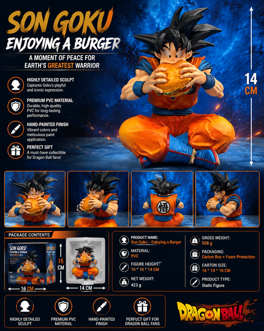 Dragon Ball Son Goku Enjoying a Burger Figure