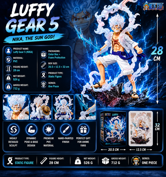 One Piece Luffy Gear 5 Nika Figure 28CM