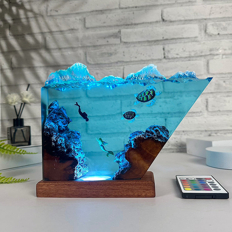 Deep Sea Mermaid Resin Lamp