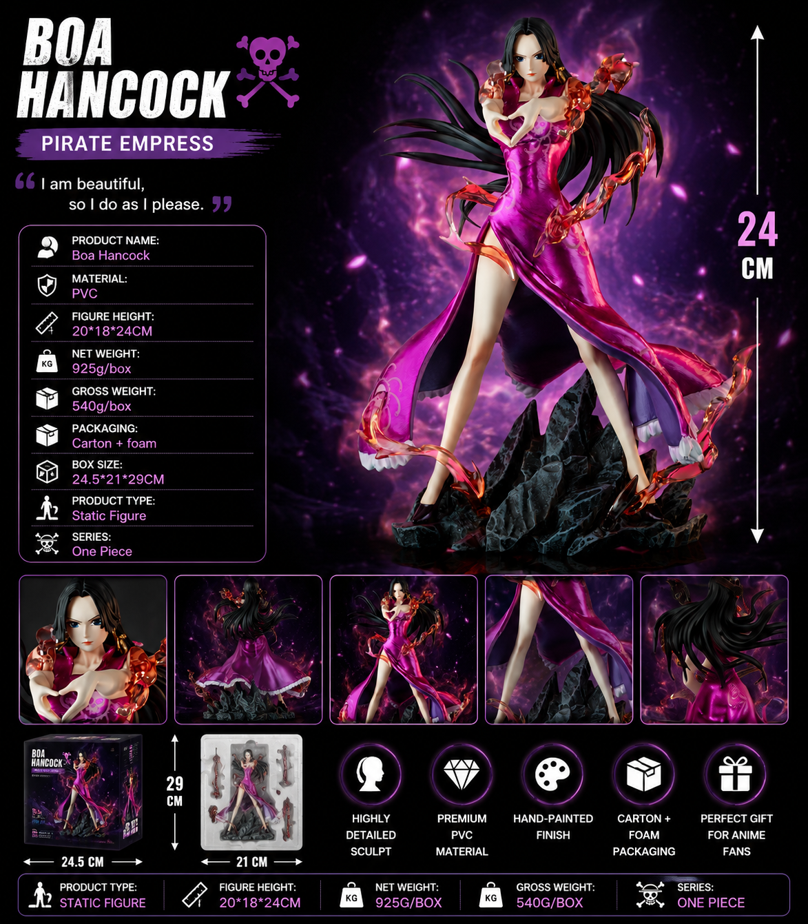 Boa Hancock Figure 24CM | Pirate Empress One Piece Statue