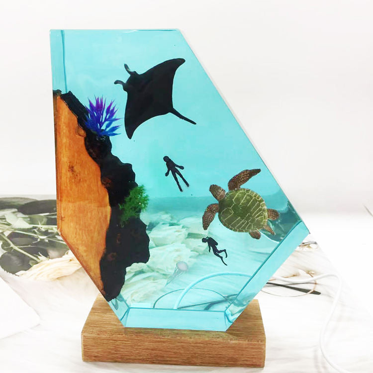 Handmade Marine Resin Lamp