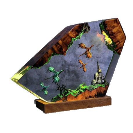 Dragon Castle Resin Lamp