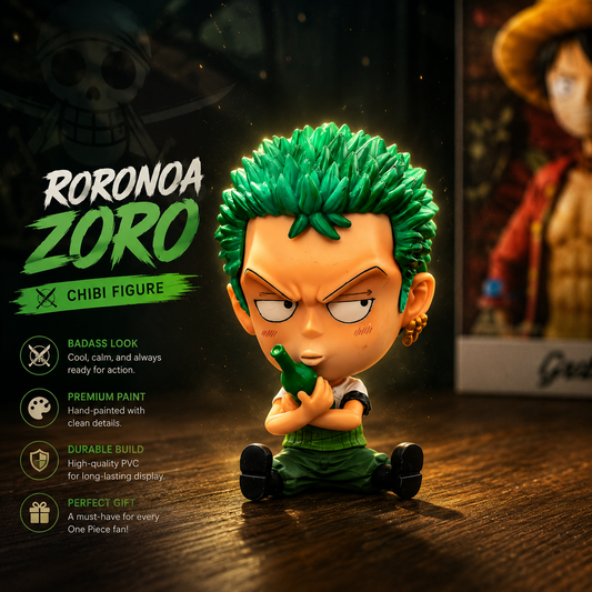 One Piece Roronoa Zoro Chibi Figure – Cute Anime Collectible