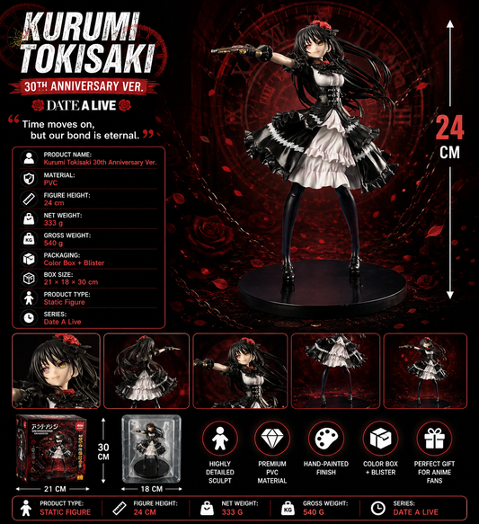 Kurumi Tokisaki 30th Anniversary Figure 24CM