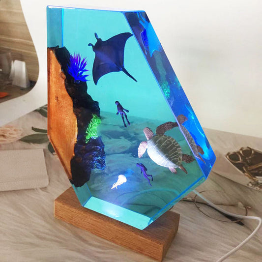 Handmade Marine Resin Lamp