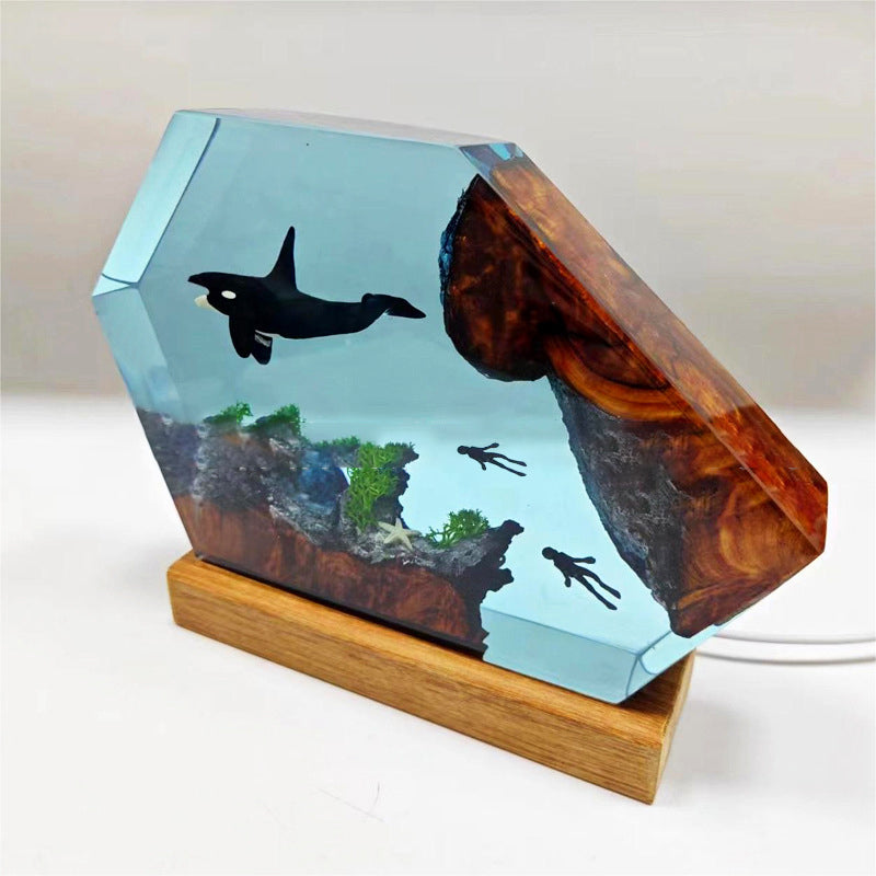 Killer Whale Resin Night Lamp