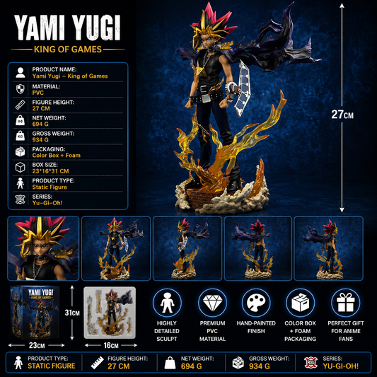 Yami Yugi King of Games Figure 27CM | Yu-Gi-Oh! Statue