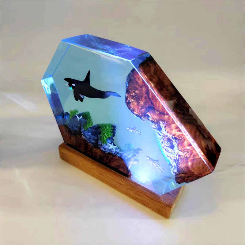 Killer Whale Resin Night Lamp